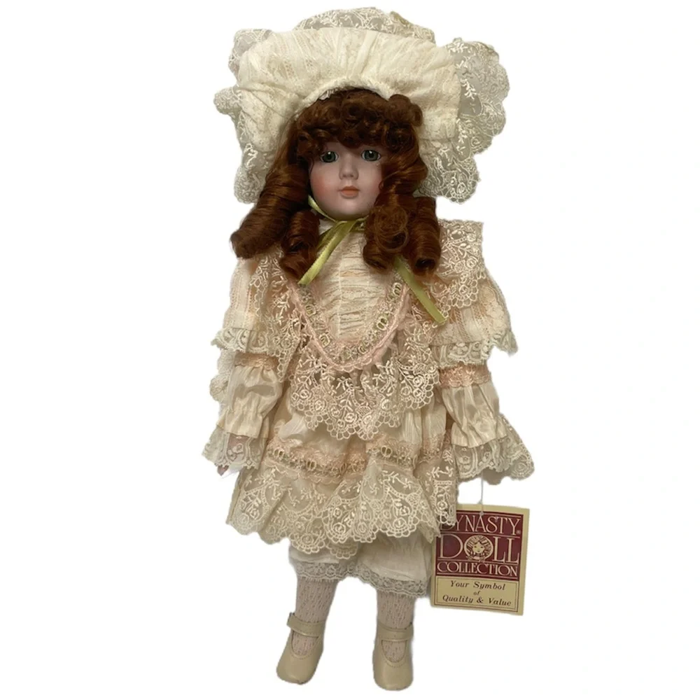 Vintage Doll Dynasty Doll Collection Leah Victorian Cottagecore Porcelain Bisque